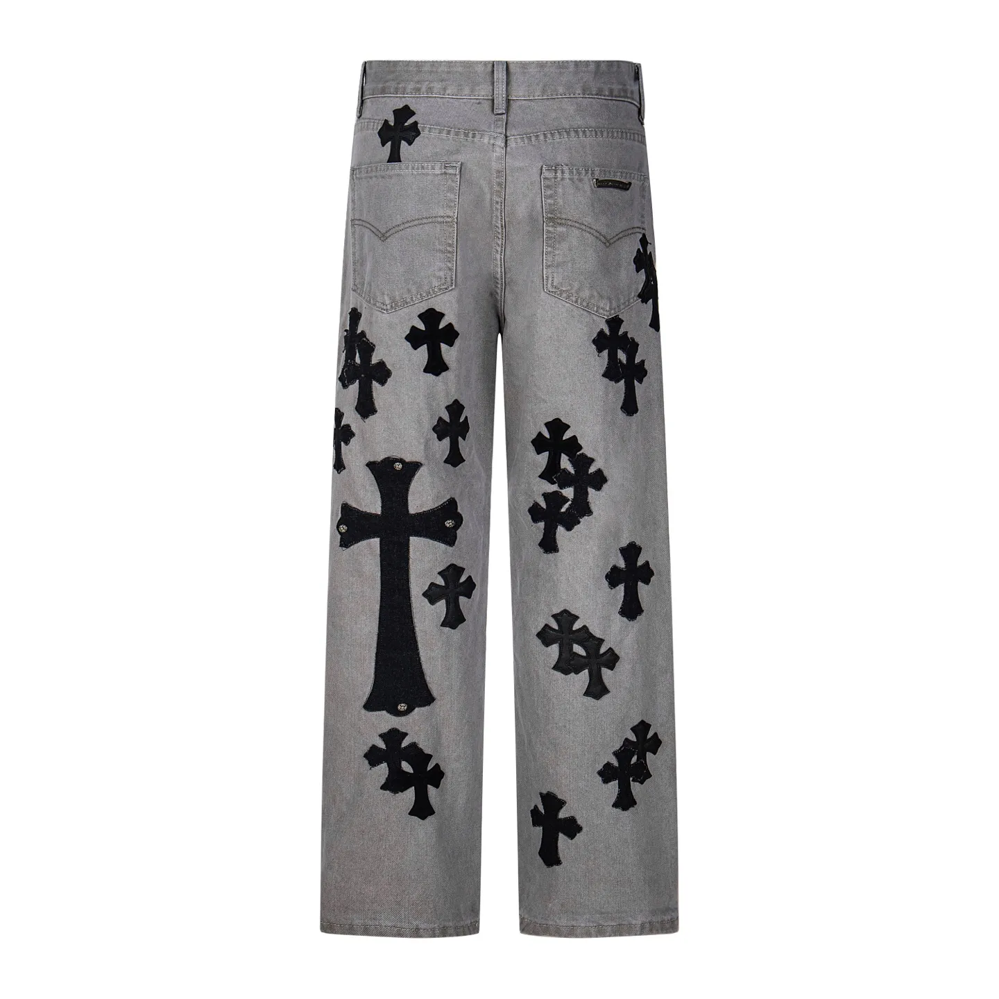 P290 Chrome Hearts Gray Cow King Jeans Multi-Leather Standard Work Jeans CH Jeans All need to be washed and then disassembled and hand-stitched with sheepskin cross leather and then spliced to complete. The whole process is too complicated to describe. About Chrome Hearts This is an extremely luxurious fashion brand that can also be called the aristocracy of the high street. It has always been an exclusive brand for some hipsters or the second generation of rich people. Compared with ordinary high streets, it is more luxurious and noble. Compared with luxury brands, it is more fashionable and individual. It has always been a brand that I have a special liking for. Style number: 1763# Color: Gray Size: 28 30 32 34 36
